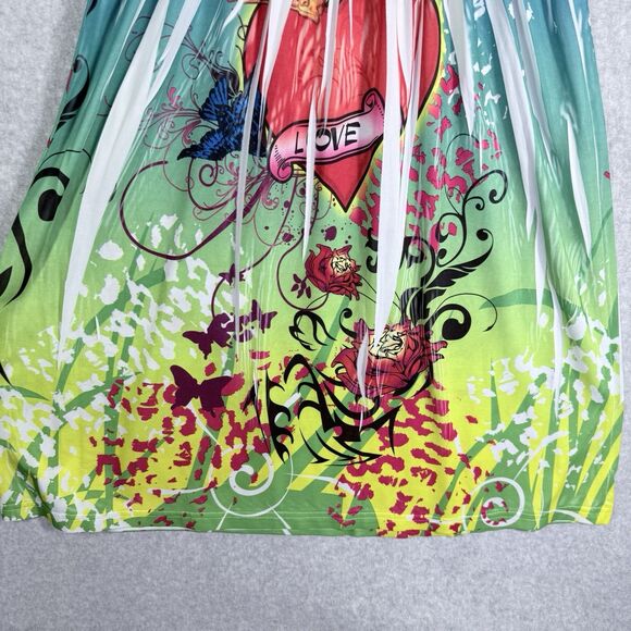 In Gear Dress Womens Sz M Smocked Sundress Vibrant Graphic Print Beachy Coverup - Picture 7 of 12